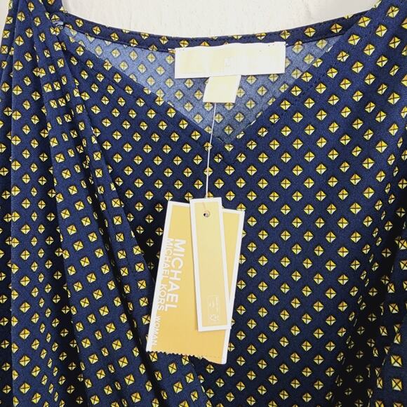 MICHAEL Michael Kors Navy Blue Dot Print Side-Tie Wide-Leg Jumpsuit Plus 2X NWT - Picture 6 of 13